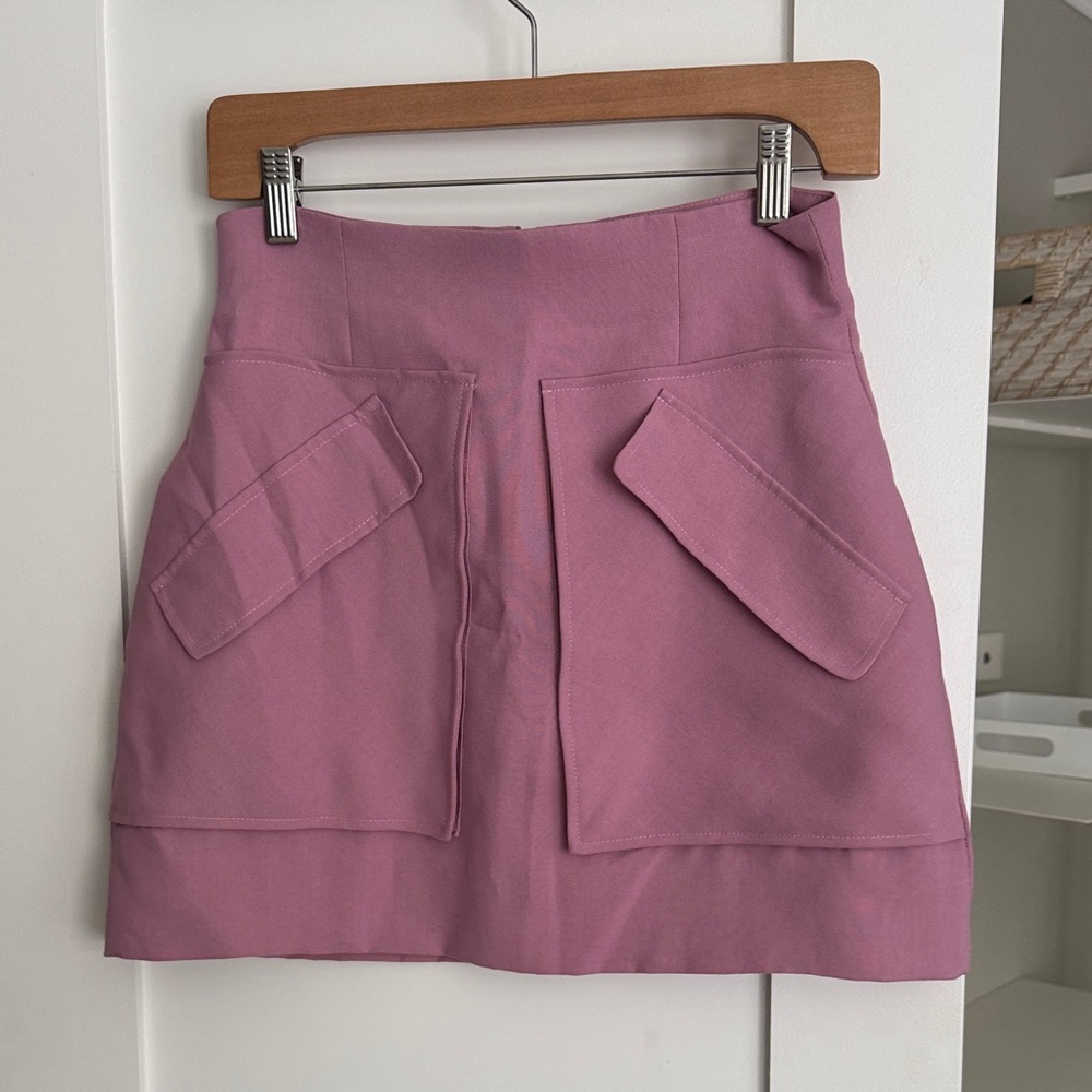 Aknvas Pink Mini Skirt with Front Pockets - Size 4
